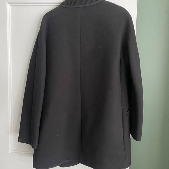 Black JCrew Double Cloth "Stadium Coat" - Size 6 - Picture 2 of 3